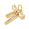 Rack Plating Brass Micro Pave Clear Cubic Zirconia Pendants KK-B093-01C-G-2