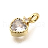 Brass Pave Cubic Zirconia Charms KK-Q097-03D-G-2