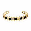 Brass Micro Pave Clear Cubic Zirconia Cuff Bangles BJEW-N302-006A-NF-1