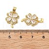 Clover Brass Micro Pave Cubic Zirconia Pendants KK-M325-13B-G-3