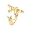 Brass Open Cuff Rings for Women RJEW-R032-05G-4