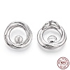 Rhodium Plated 925 Sterling Silver Peg Bails STER-T004-44P-1