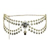 Alloy & Rhinestone & Plastic Pearl Double Layer Coin Tassel Waist Belly Chains for Dancer FS-WG8EEAF-05-2
