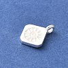 925 Sterling Silver Sun Rhombus Charms STER-R012-03S-2