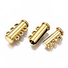 3-Strands Brass Magnetic Slide Lock Clasps KK-Q740-16G-2