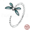 Dragonfly 925 Sterling Silver Enamel Micro Pave Clear Cubic Zirconia Cuff Rings for Women FS-WG14241-01-5