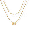 304 Stainless Steel Figure Pendant Double Layer Necklaces for Women FS-WGF1C2D-08-1