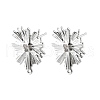 Brass Micro Pave Cubic Zirconia Stud Earring Findings KK-K371-39P-1