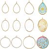 Olycraft 30Pcs 6 Styles Alloy Open Back Bezel Pendants FIND-OC0001-13-1