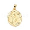 Brass Pave Cubic Zirconia Pendants KK-U062-51G-1