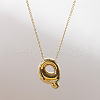 Brass Chunky Initial Pendant Necklaces WG97A63-17-1