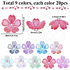 SUNNYCLUE 180Pcs 9 Colors Iridescent Acrylic Imitation Shell Bead Caps MACR-SC0001-28-2