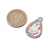 Easter Theme Glass Seed Beaded Teardrop with Rabbit Pendants PALLOY-MZ00580-02-2