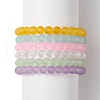 Frosted Glass Round Beaded Stretch Bracelet Sets for Women BJEW-JB09174-1