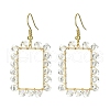 5 Pair 5 Style Brass Geometry Dangle Earrings with Glass Beaded EJEW-JE05400-3