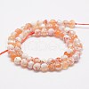 Faceted Natural Fire Crackle Agate Beads Strands G-F447-6mm-B03-3