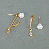 Elegant Brass Pave Clear Cubic Zirconia Stud Earrings WD5510-1