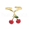 Brass with Enamel Cuff Rings RJEW-Q019-02A-G-4