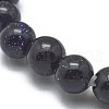 Synthetic Blue Goldstone Beads Stretch Bracelets BJEW-G617-01A-02-3