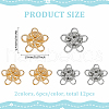 FINGERINSPIRE 12Pcs 2 Colors Zinc Alloy Brooches AJEW-FG0004-49-2