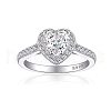 925 Sterling Silver Micro Pave Cubic Zirconia Plain Band Rings RJEW-P103-04P-A-1