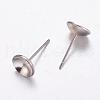 Tarnish Resistant 304 Stainless Steel Stud Earrings Findings STAS-K146-016-8mm-1