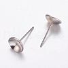 304 Stainless Steel Stud Earrings Findings STAS-K146-016-8mm-1