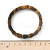 Sqaure Natural Tiger Eye Beads Stretch Bracelets for Women Men BJEW-C097-06Q-5