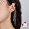 Anti-Tarnish Rhodium Plated 925 Sterling Silver Cuff Earrings NK3213-3
