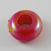 Large Hole Opaque AB Color Acrylic Rondelle European Beads SACR-R697-M44-2