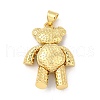 Brass Micro Pave Cubic Zirconia Pendants KK-E077-01G-01-2