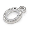 304 Stainless Steel Pendant Cabochon Settings STAS-B092-01P-2
