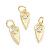 Brass Micro Pave Cubic Zirconia Pendants KK-P187-15-G-2