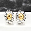 304 Stainless Steel Two-tone Stud Earrings for Women EJEW-R023-01GP-06-1