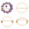 Unicraftale 4Pcs Brass Brooch Base Settings KK-UN0001-40-1