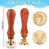 CRASPIRE 2Pcs 2 Styles Golden Tone Brass Wax Seal Stamp Head AJEW-CP0007-48A-02-2