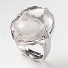 Adjustable Oval Gemstone Wide Band Rings X-RJEW-L062-01D-1