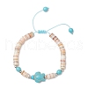 2Pcs Starfish & Turtle Natural Freshwater Shell Beads Braided Bead Bracelets BJEW-JB11919-01-3