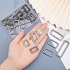 CHGCRAFT 24Pcs 6 Style Rectangle Zinc Alloy Adjuster Buckles FIND-CA0008-58-3