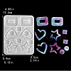 DIY Heart/Star/Rectangle Pendant Silicone Molds DIY-YW0008-03-2