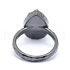 Electroplate Natural Druzy Quartz Crystal Finger Rings RJEW-I055-09B-RS-3