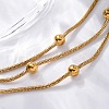Stainless Steel Multi-strand Ball Bracelets BJEW-L687-01G-3