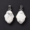 Natural Howlite Pendants G-B041-03P-14-3