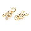 Brass Micro Pave Clear Cubic Zirconia Charms KK-ZX025-07R-2