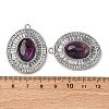 Natural Amethyst Oval Pendants STAS-L080-010P-03-3