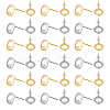 DICOSMETIC 80Pcs 2 Colors 201 Stainless Steel Stud Earring Findings STAS-DC0011-33-1