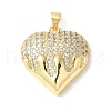 Brass Micro Pave Clear Cubic Zirconia Pendants ZIRC-I071-03G-01-1