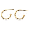 304 Stainless Steel C-shaped Hoop Circle Ball Stud Earrings X-STAS-K204-04G-2