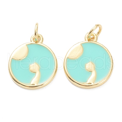 Brass Enamel Pendants ZIRC-J041-03E-1