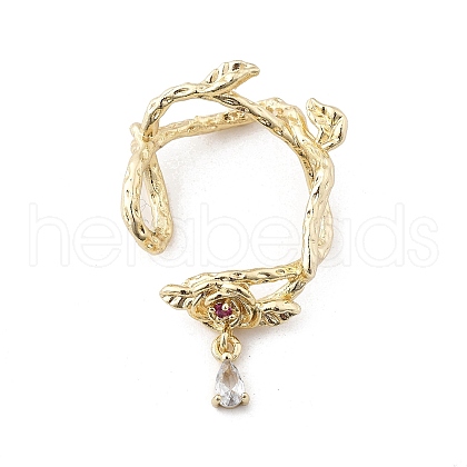 Brass Micro Pave Clear Cubic Zirconia Bead Frame KK-K371-49G-1
